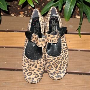 Mephisto Kimona Leopard Mary Jane Shoes Women’s 6 Velour Leather Air-Jet NWOB